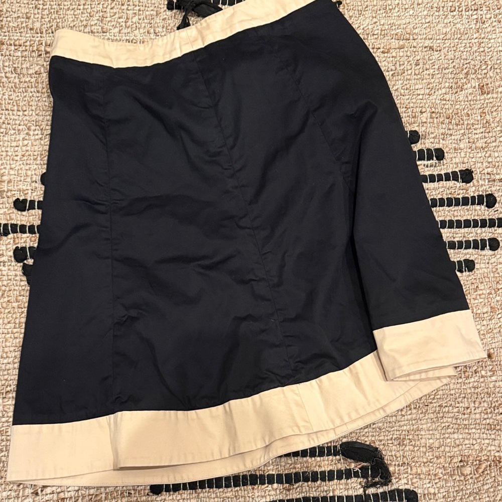 Salvatore Ferragamo Black and Cream a line skirt cotton made in Italy
